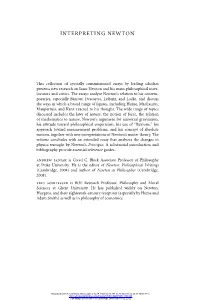 Interpreting Newton
