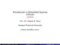 Introduction to Embedded Systems EHB326E Lectures