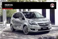 MERIVA 2016 Models Edition 3 WELCOME to a LIFETIME of FORWARD THINKING