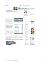 Microsoft OCS Call Recording
