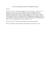 Tone, Stress, and Their Interactions in Cushillococha Ticuna Abstract