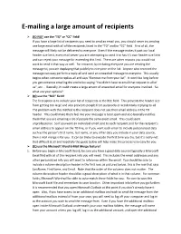 E-Mailing a Large Amount of Recipients