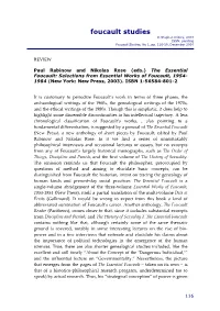 Foucault Studies © Stephen D’Arcy, 2004 ISSN: Pending Foucault Studies, No 1, Pp