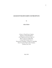 1 ADOLESCENT READING HABITS and PERCEPTIONS by Alyzia