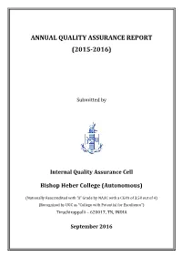 Annual Quality Assurance Report (2015-2016)