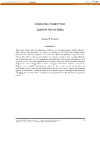Combating Corruption