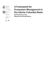 Framework for Ecosystem Management in the Interior Columbia Basin