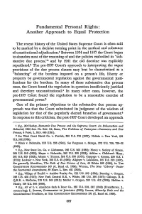 Fundamental Personal Rights: Another Approach to Equal Protection