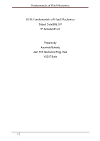 Fundamentals of Fluid Mechanics