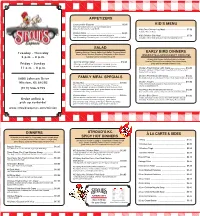 One Page Menu