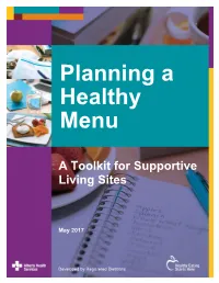 Planning a Healthy Menu a Toolkit for Supportive Living Sites