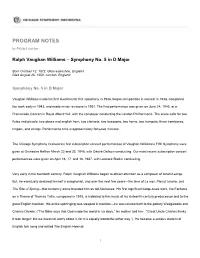 PROGRAM NOTES by Phillip Huscher