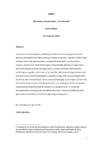 1 OXREP the Future of Fossil Fuels – Is It the End? Dieter Helm1 12Th January 2016 Abstract Contrary to the Assumptio