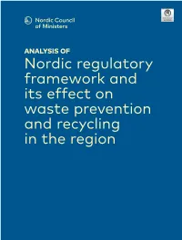 Analysis of Nordic Regulatory Framework and Its Effect on Waste
