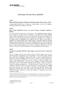 Chronology of Events in Iran, April 2004*