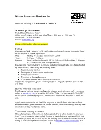 Disaster Resources – Hurricane Ike Where to Go
