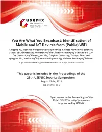 Identification of Mobile and Iot Devices from (Public) Wifi