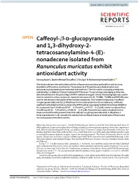 Nonadecene Isolated from Ranunculus Muricatus Exhibit Antioxidant Activity Farooq Azam1, Bashir Ahmad Chaudhry2, Hira Ijaz1 & Muhammad Imran Qadir 3*