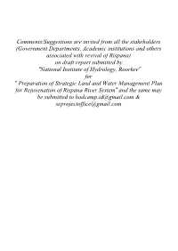 Rejuvenation of Rispana River System” and the Same May Be Submitted to Hodcamp.Id@Gmail.Com & Seprojectoffice@Gmail.Com