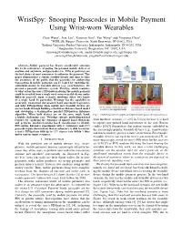 Snooping Passcodes in Mobile Payment Using Wrist-Worn Wearables
