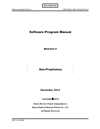 APR1400-Z-J-NR-14003-NP, Rev 0, "Software Program Manual."