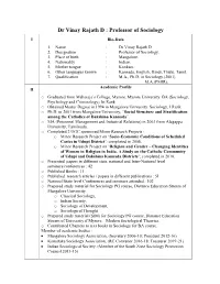 Dr Vinay Rajath D : Professor of Sociology