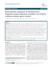 Draft Genome Sequence of Xanthomonas Fragariae