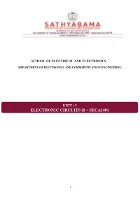 Electronic Circuits Ii – Seca1401