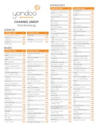 CHANNEL LINEUP Vandenberg