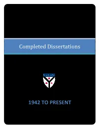Completed Dissertations