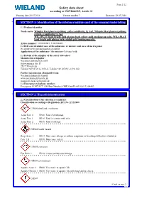 Safety Data Sheet According to 1907/2006/EC, Article 31 Printing Date 28.03.2018 Version Number 3 Revision: 28.03.2018