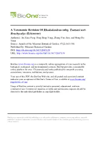A Taxonomic Revision of Rhododendron Subg. Tsutsusi Sect