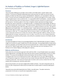 An Analysis of Fatalities on Portland, Oregon's Light-Rail System