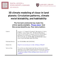 Circulation Patterns, Climate Moist Bistability, and Habitability