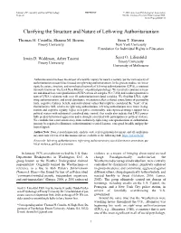 Clarifying the Structure and Nature of Left-Wing Authoritarianism