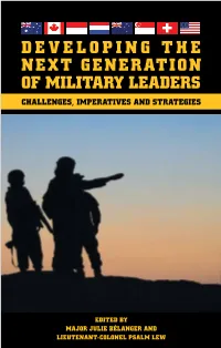 Developing the Next Generation of Military Leaders Challenges, Imperatives and Strategies