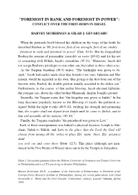 “Foremost in Rank and Foremost in Power”: Conflict Over the First-Born in Israel