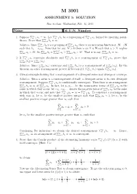 M 3001 Assignment 5: Solution