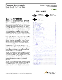 MPC5645S, Qorivva MPC5645S Microcontroller Data Sheet