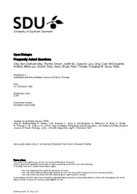 Open Dialogue: Frequently Asked Questions