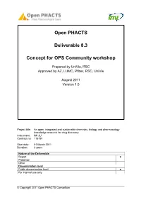 Open PHACTS Deliverable 8.3 Concept for OPS Community Workshop