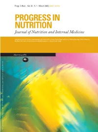 Progress in Nutrition Progr
