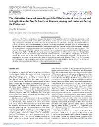 The Distinctive Theropod Assemblage of the Ellisdale Site of New Jersey and Its Implications for North American Dinosaur Ecology and Evolution During the Cretaceous