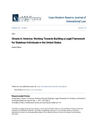 Working Towards Building a Legal Framework for Stateless Individuals in the United States