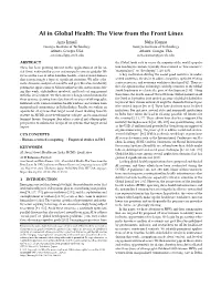 AI in Global Health: the View from the Front Lines