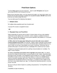 Final Exam Options