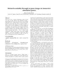 Metareferentiality Through In-Game Images in Immersive Simulation Games