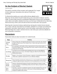 On the Subject of Mortal Kombat Characters