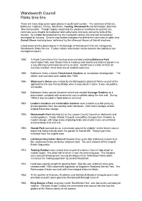 Parks Open Spaces Timeline