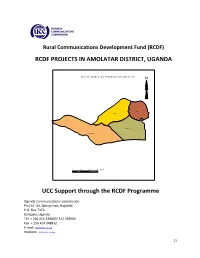 RCDF PROJECTS in AMOLATAR DISTRICT, UGANDA UCC Support